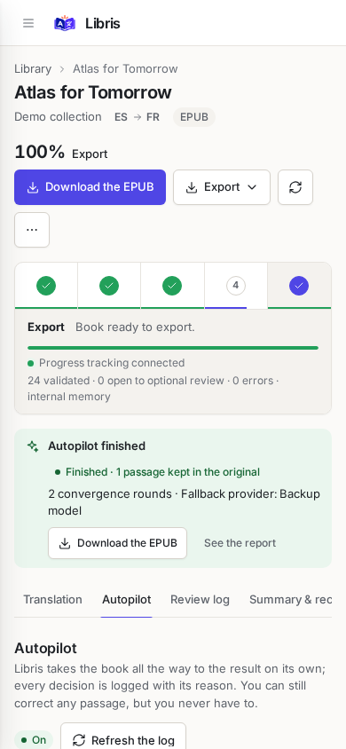 The autopilot report on a phone.